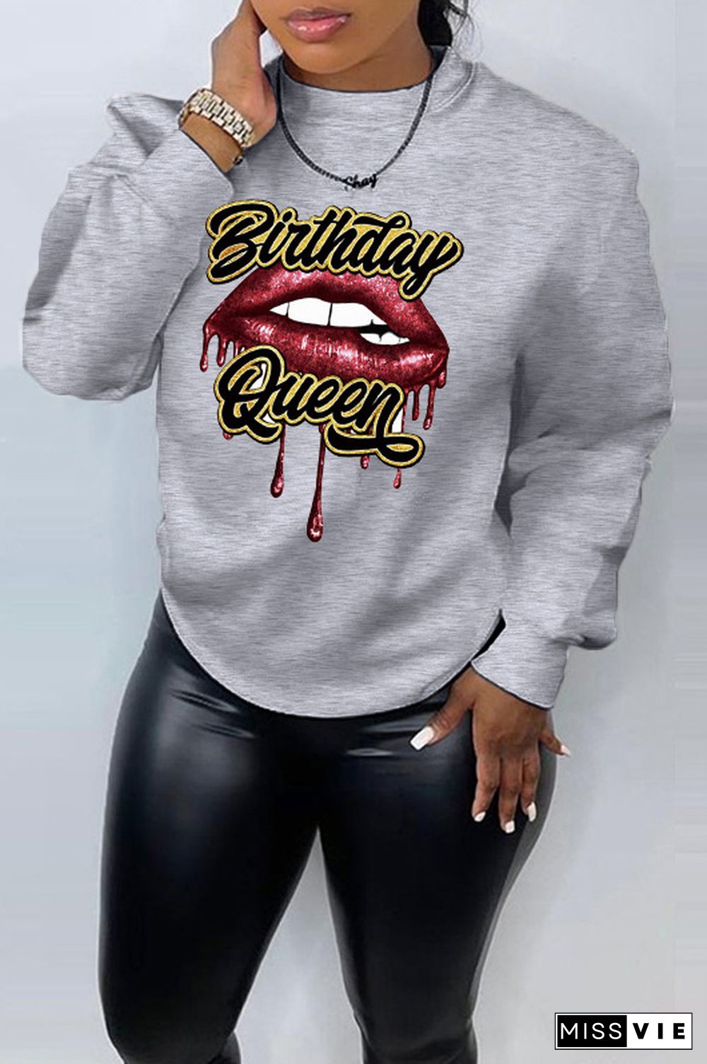 Plus Size 5XL Printed Long Sleeve Loose Sweatshirts