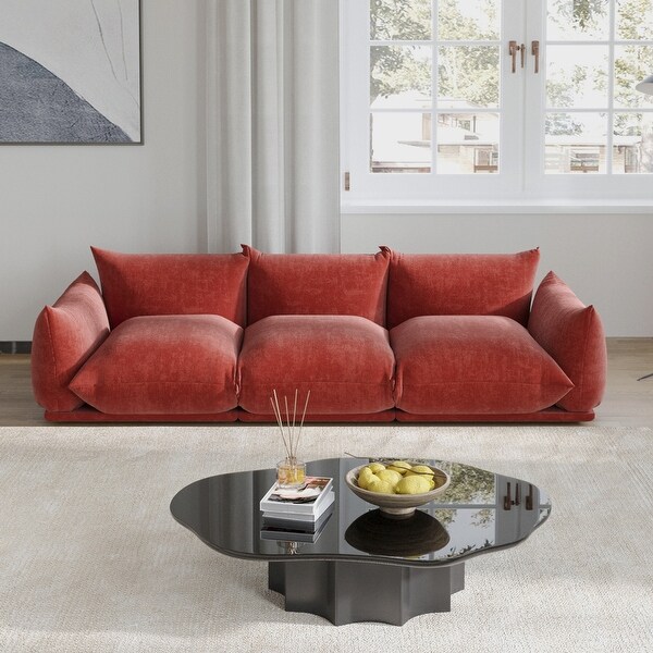 3-Seats Sectional Sofa Chenille Fabric Sofa Lounge Couch