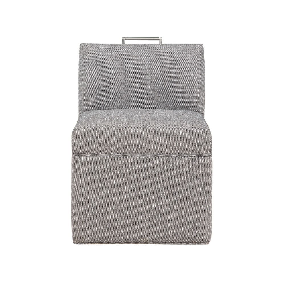 Modern Upholstered Castered Chair in Ashen for Kitchen Counter and Dining Room