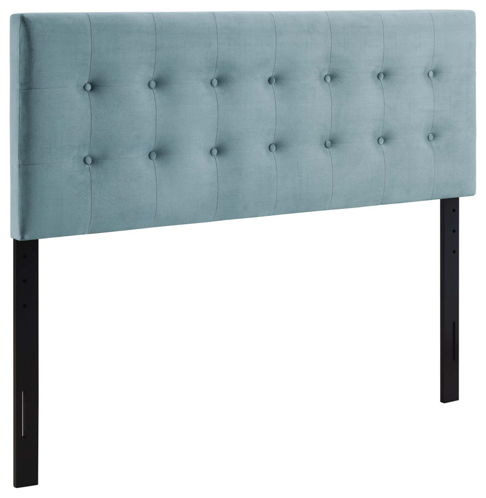 Emily Queen Biscuit Tufted Performance Velvet Headboard   Transitional   Headboards   by Homesquare  Houzz