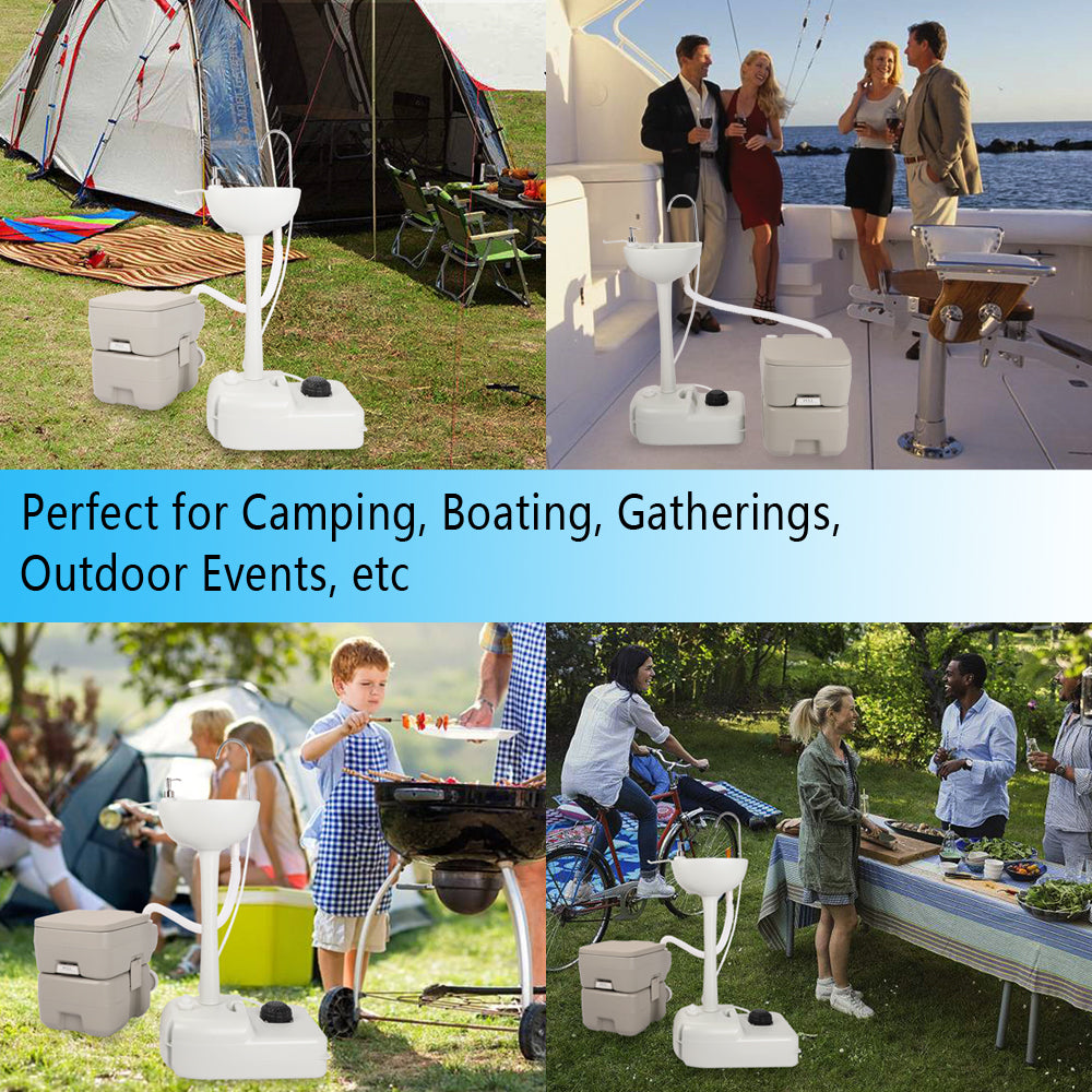 Kaprolife Portable Outdoor Sink with Camping Toilet and Hand Wash Basin