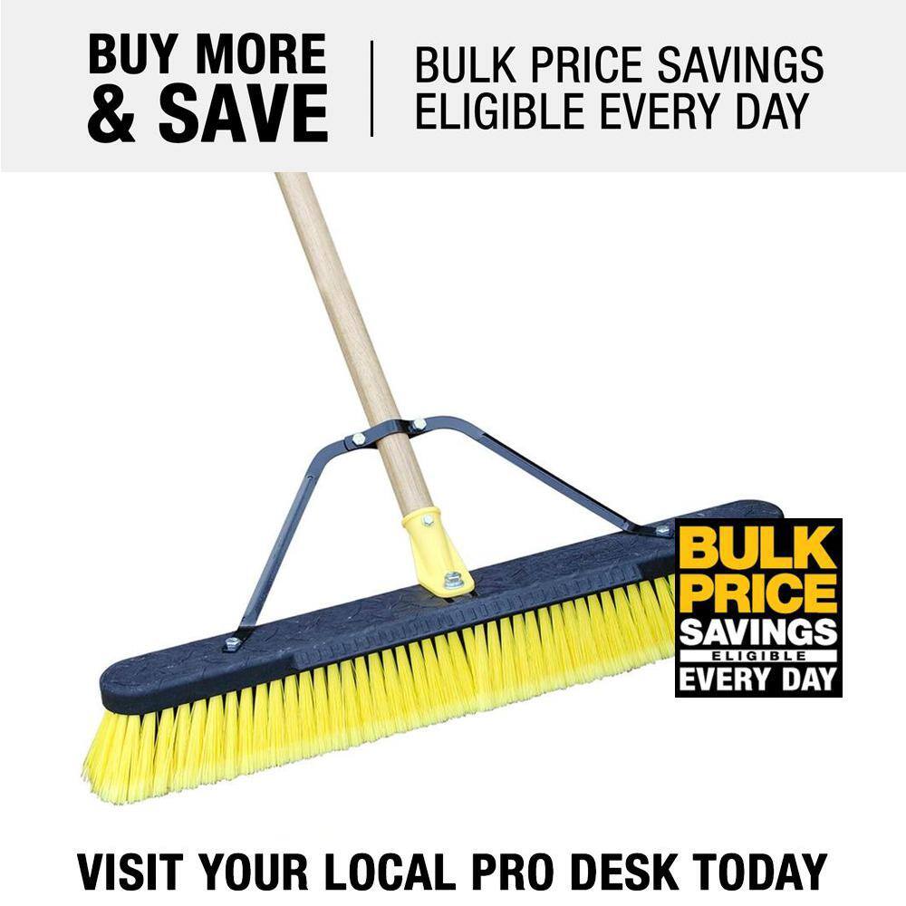 Quickie Job Site 24 in. Multi-Surface IndoorOutdoor Push Broom (2-Pack) 857JSHDSU-2