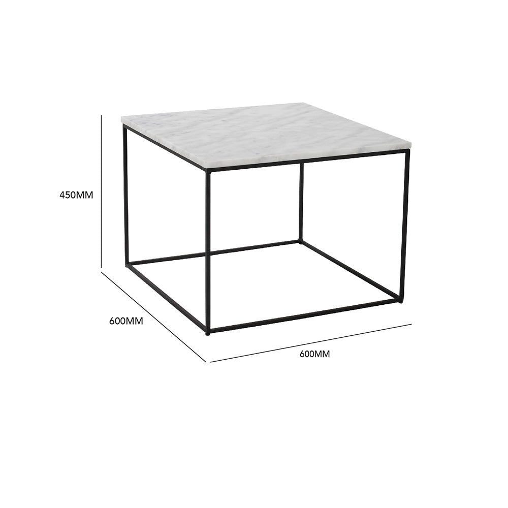 LUCIO Marble Coffee Table 60cm - White