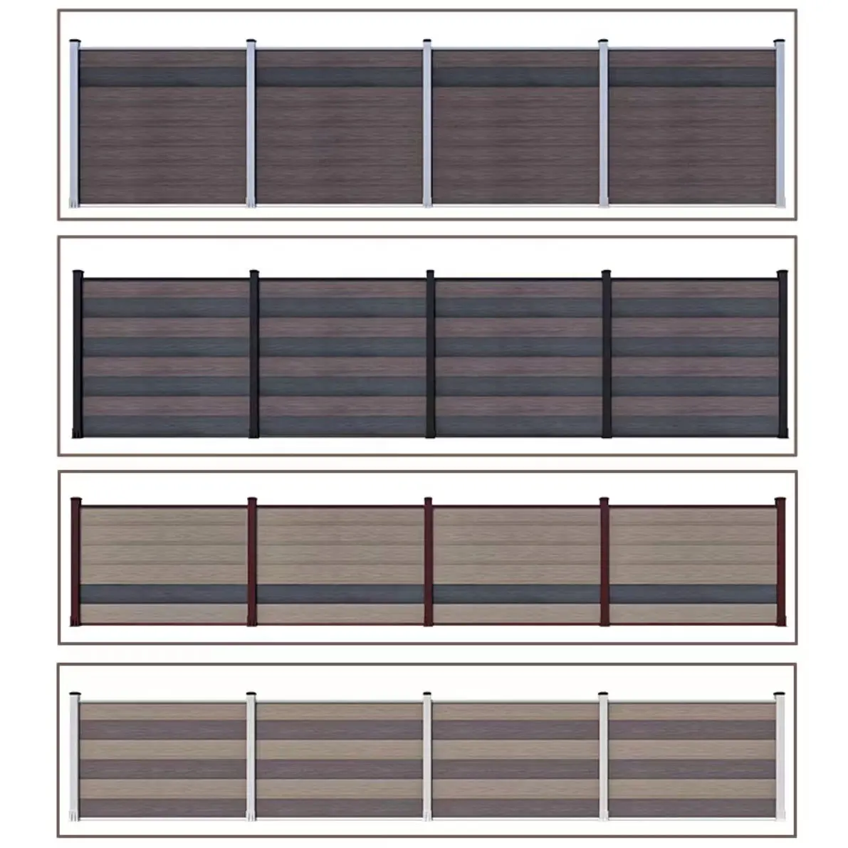 Decorative Waterproof garden fence wpc composite boards balcony wpc composite fence panels