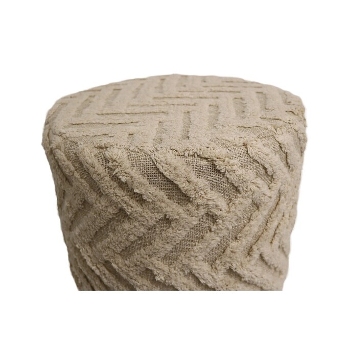 Home Manor Bordeaux Cotton Round Stool