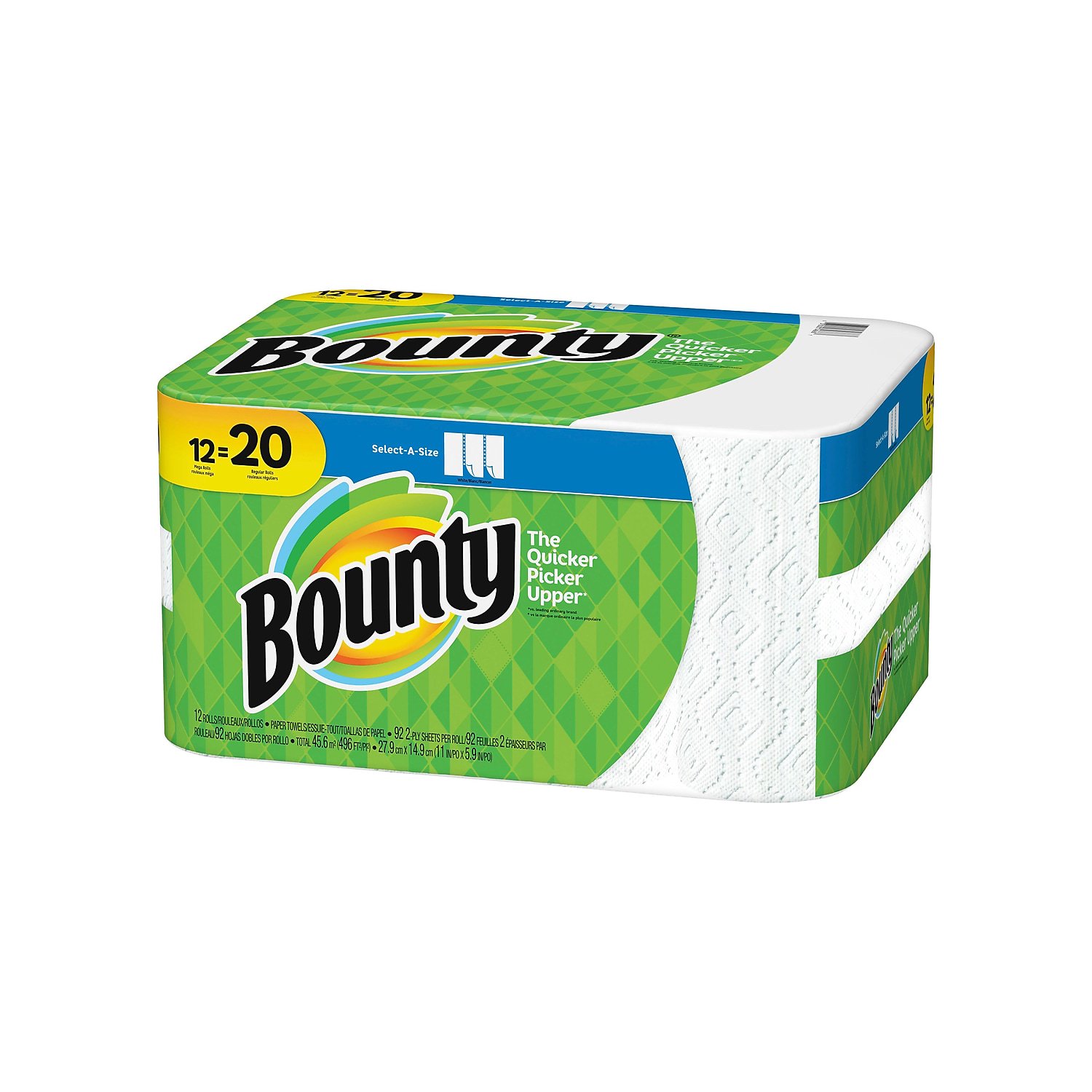 Bounty Select-A-Size Mega Kitchen Rolls Paper Towels 2-Ply 92 Sheets/Roll 1842992