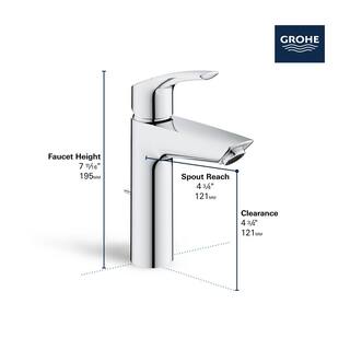 GROHE Eurosmart Single Handle Single Hole Medium Bathroom Faucet in StarLight Chrome 23990003