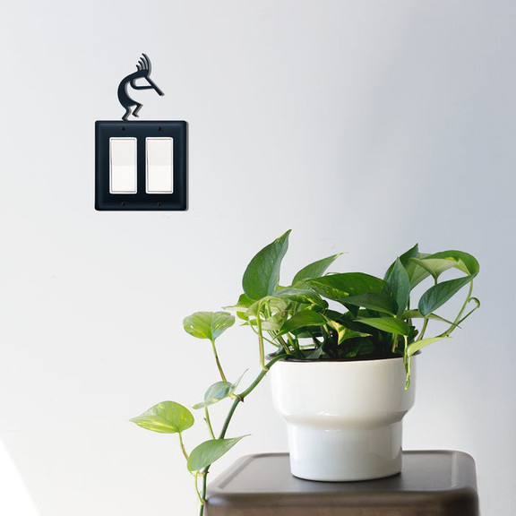 Village Wrought Iron EGG 56 Kokopelli   Double GFI...
