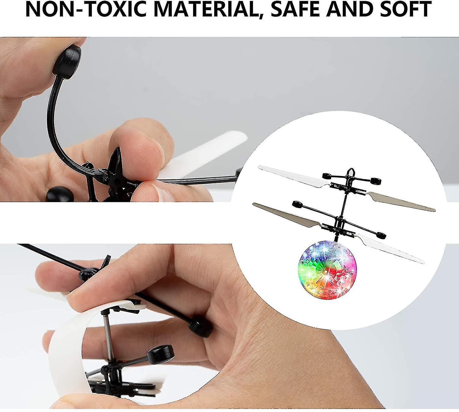 Flying Ball With Remote Control， Led Luminous Helicopter， Safe Palm Drone Infrared Sensor， Indoor And Outdoor