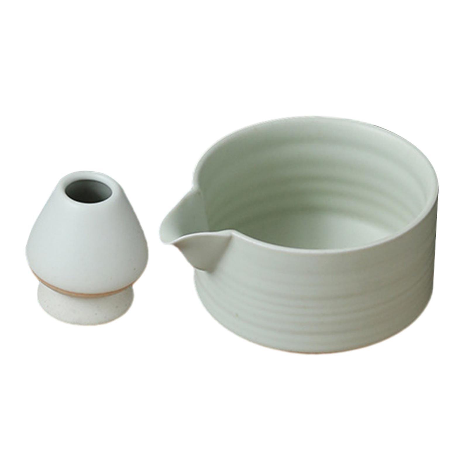 Traditional Matcha Set Japanese Ceramic Matcha Bowl For Family Beverage Gift White