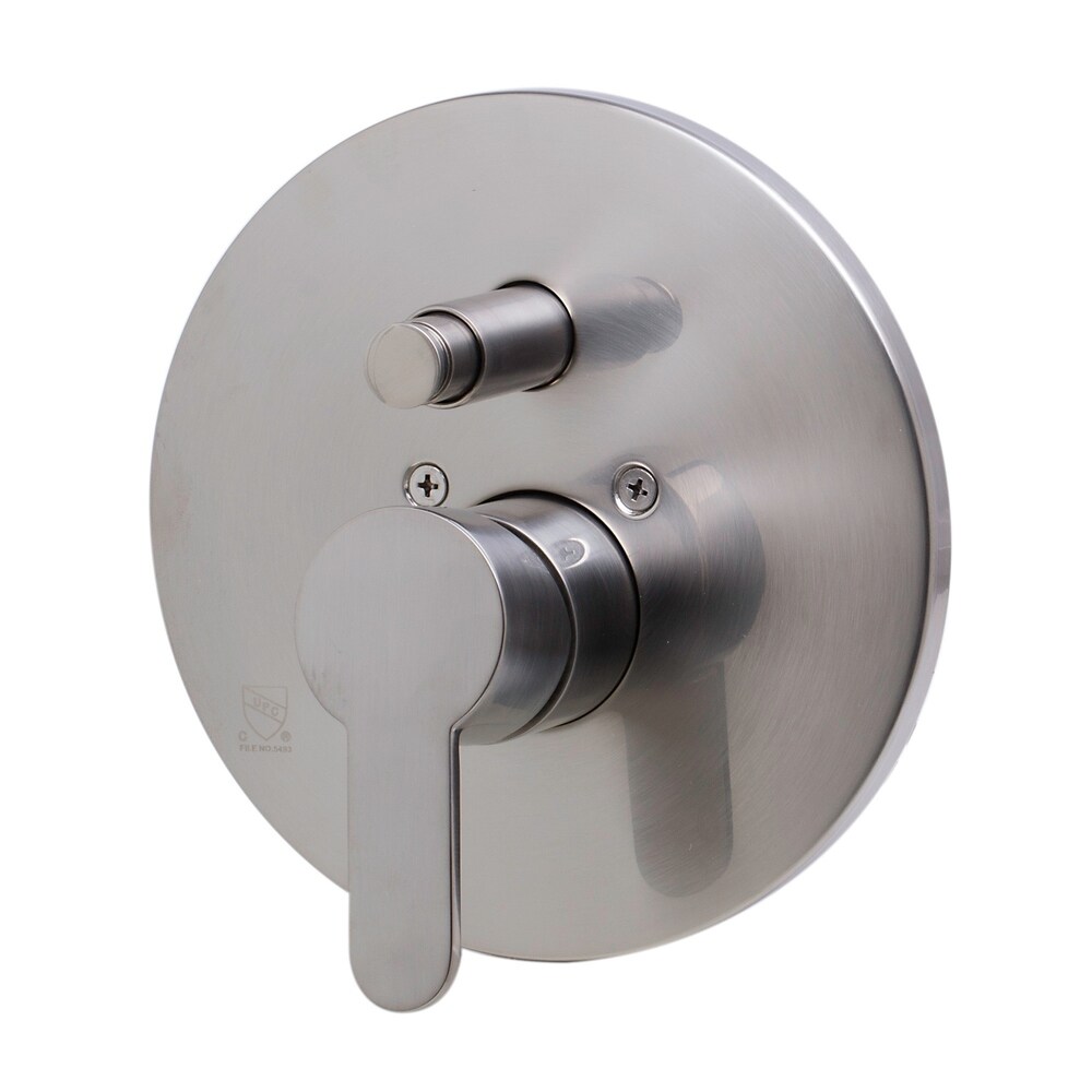 ALFI brand AB3101 BN Brushed Nickel Shower Valve Mixer with Rounded Lever Handle and Diverter   Silver