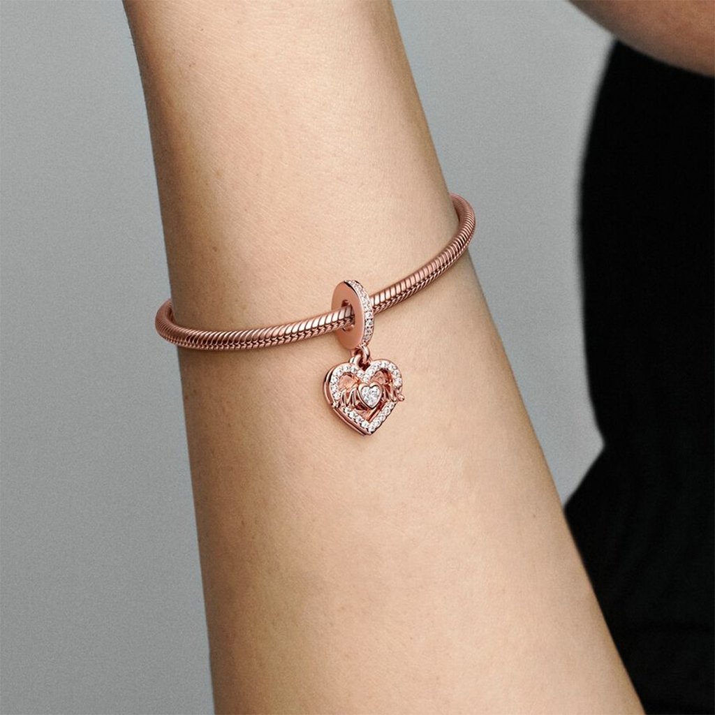 PANDORA  Heart & Mum Dangle Charm