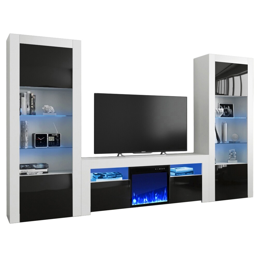 Milano Modern Electric Fireplace / Entertainment Center Wall Unit