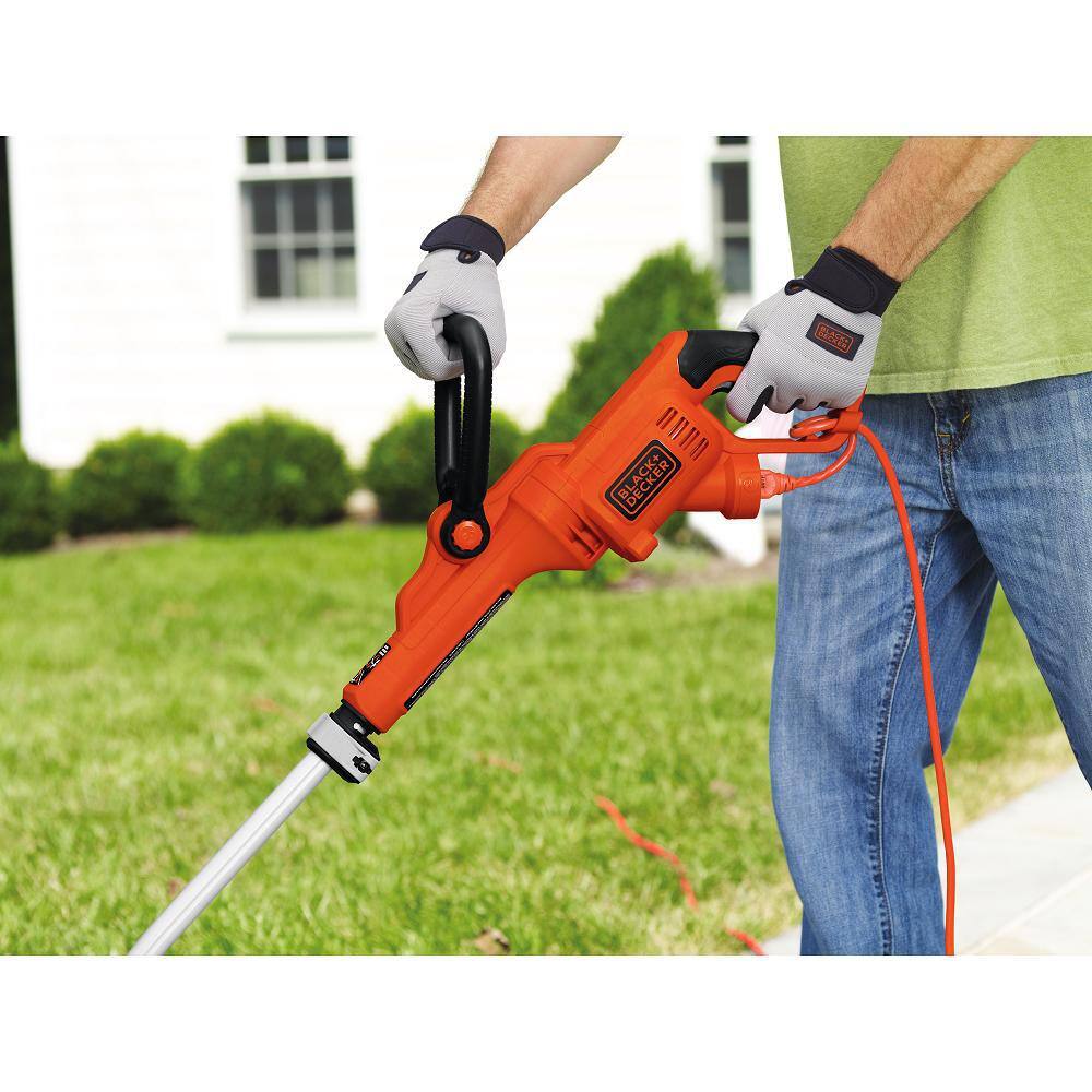 BLACK+DECKER 14 in. 7.5 AMP Corded Electric Curved Shaft 0.080 in. Single Line 2-in-1 String Trimmer  Lawn Edger with Automatic Feed GH3000