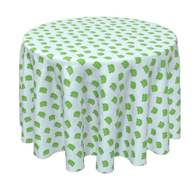 Round Tablecloth， 100% Polyester， 90 Round， Ribbit Ribbit