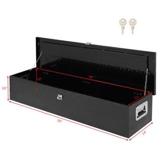 Karl home 49 in. Black Aluminum Underbody Truck Tool Box with Keys 650602036695