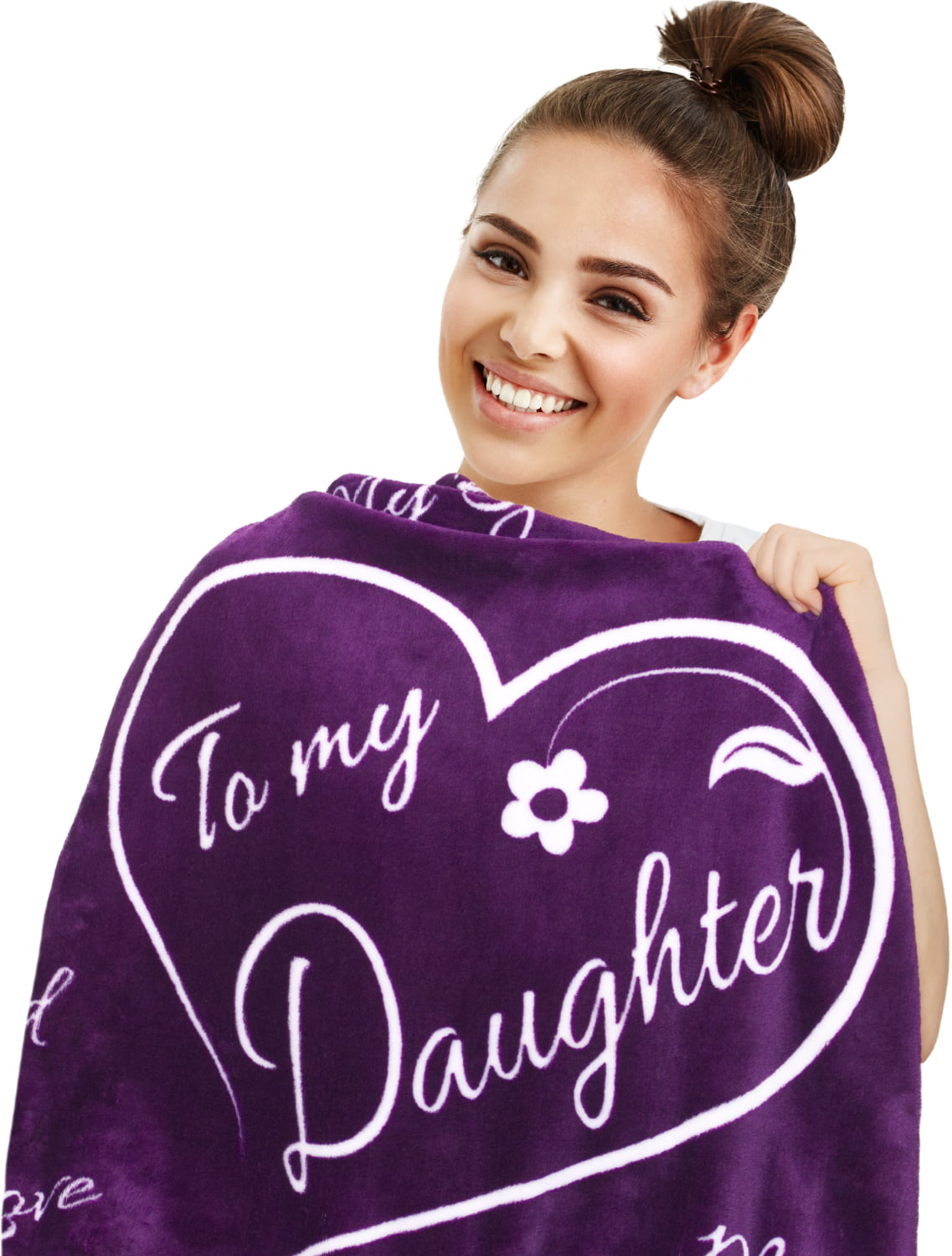 To My Daughter Blanket by ButterTree - Gifts for Daughter (Purple Fleece Throw 65