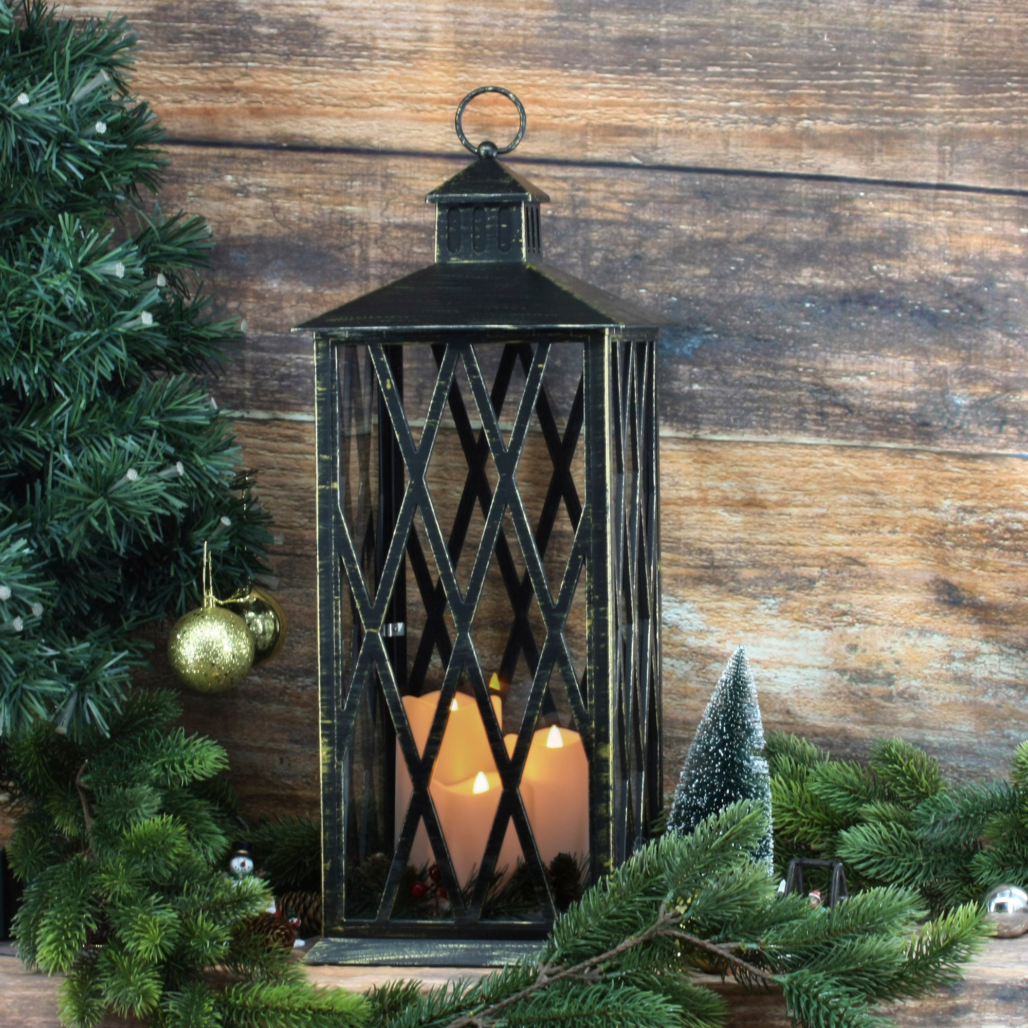 Holiday Time Black 23.4-Inch LED Lantern