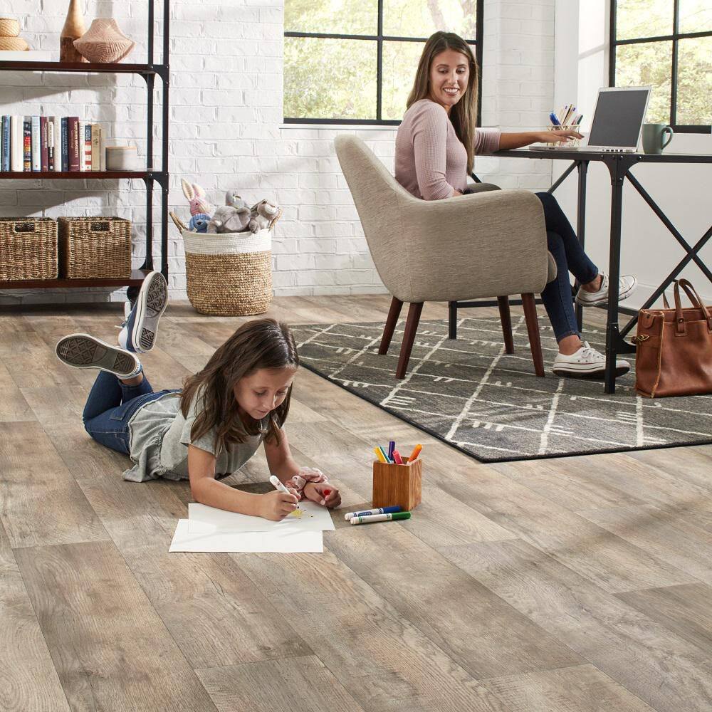 TrafficMaster Rustic Taupe Residential Vinyl Sheet Flooring 12 ft. Wide x Cut to Length U5210406K861G14