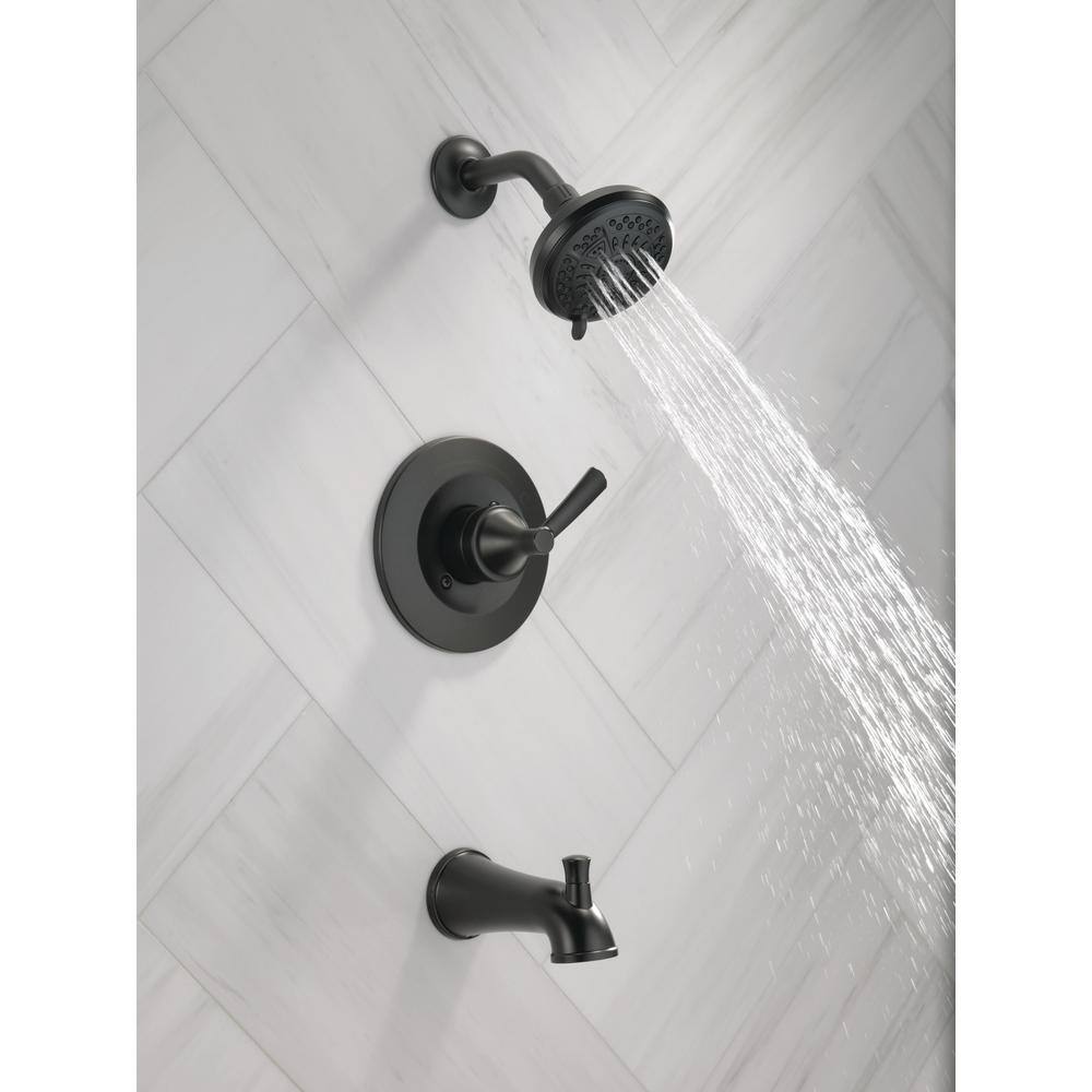 Delta Casara Single-Handle 6-Spray Tub and Shower Faucet in Matte Black (Valve Included) 144862-BL