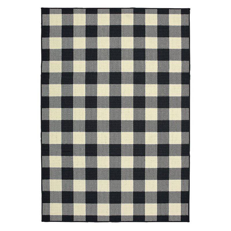 StyleHaven Mainland Gingham Plaid Indoor Outdoor Rug