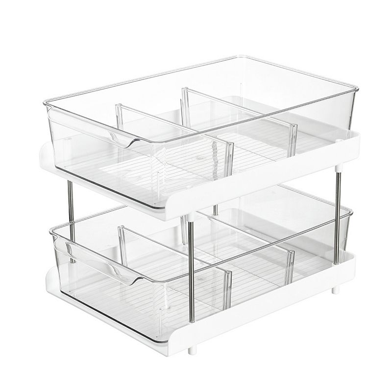 Lille Home Two-Tier Organizer with Sliding Storage Drawers for Kitchen， Bathroom， and Office