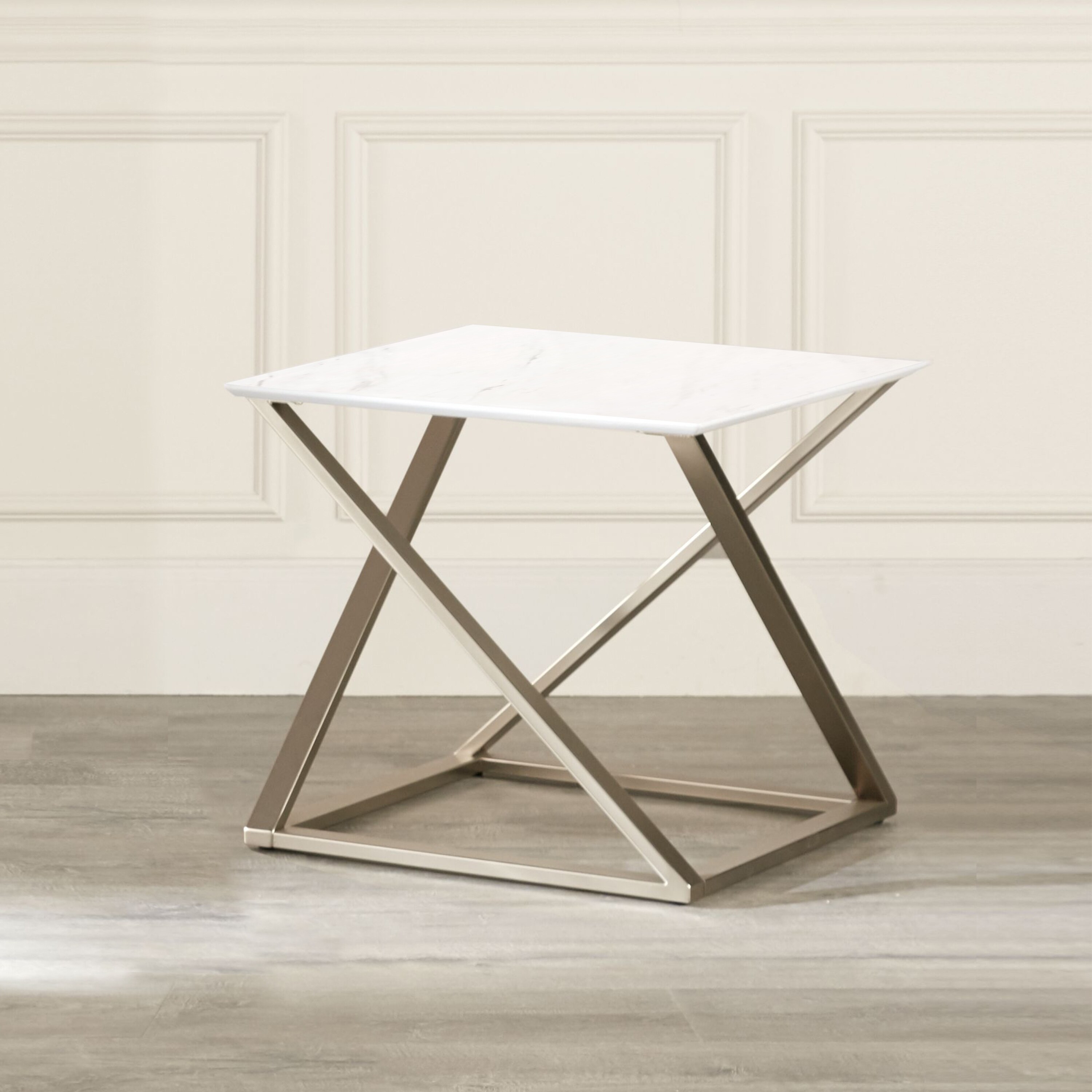 Silver Orchid Zilina Faux Marble Top End Table