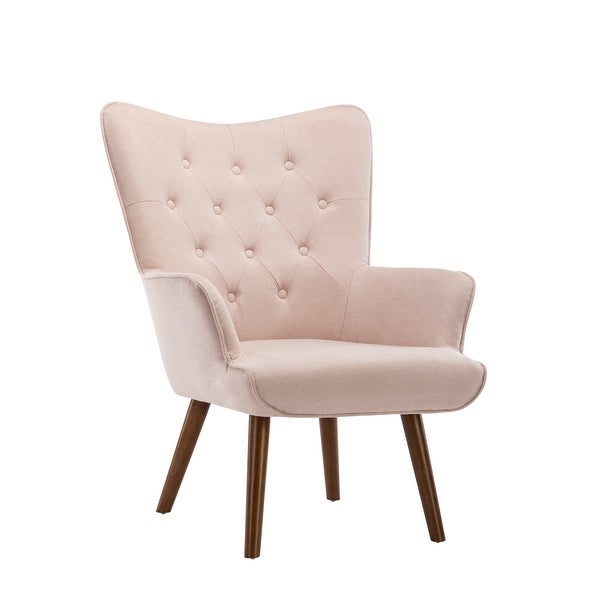 Porthos Home Harlem Accent Chair， Polyester Wingback， Wooden Legs