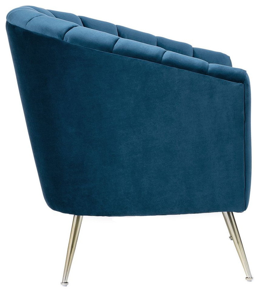 Manhattan Comfort Rosemont Velvet Accent Chair   Midcentury   Armchairs And Accent Chairs   by Manhattan Comfort  Houzz