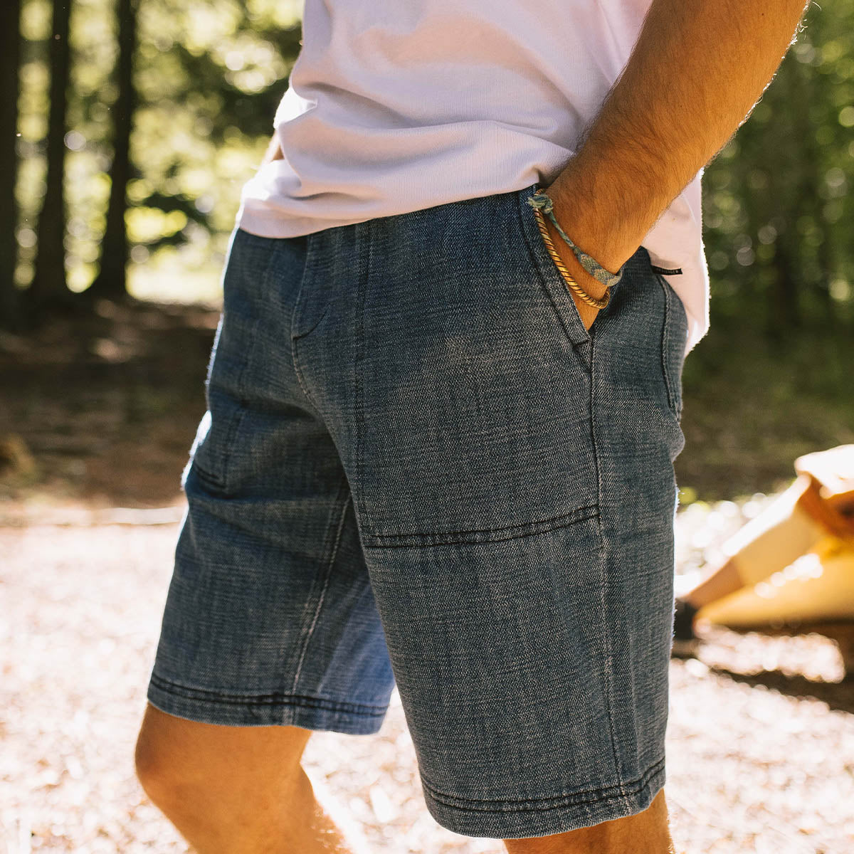 Pine Recycled Cotton Cord Shorts - Washed Denim