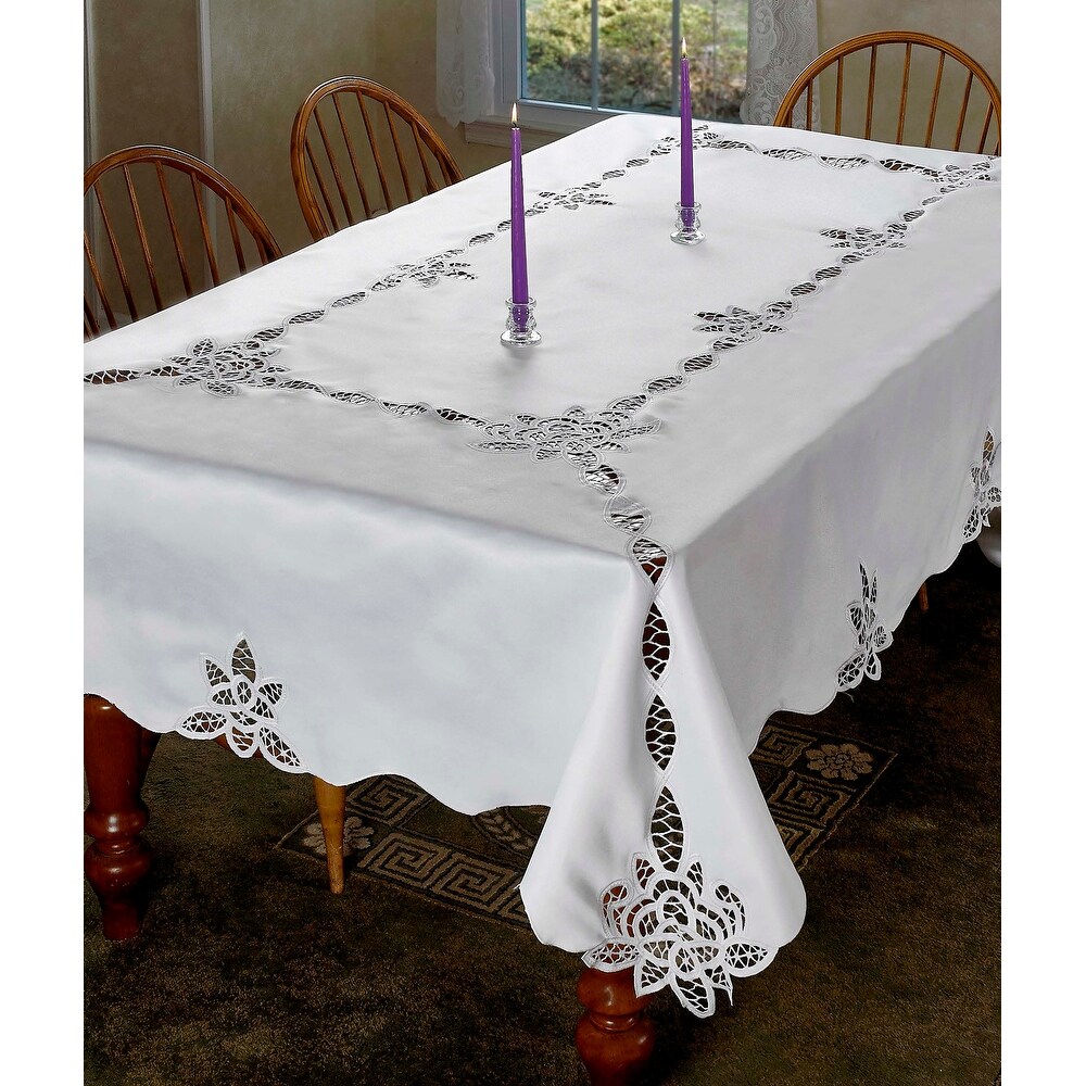 Violet Linen Betenburg Lace Pattern Tablecloth