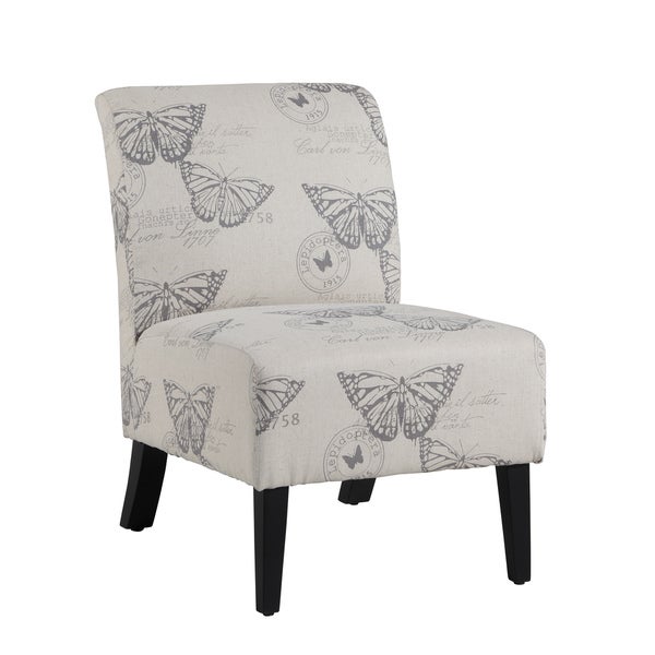 Linon Bradford Accent Chair with Butterfly Print