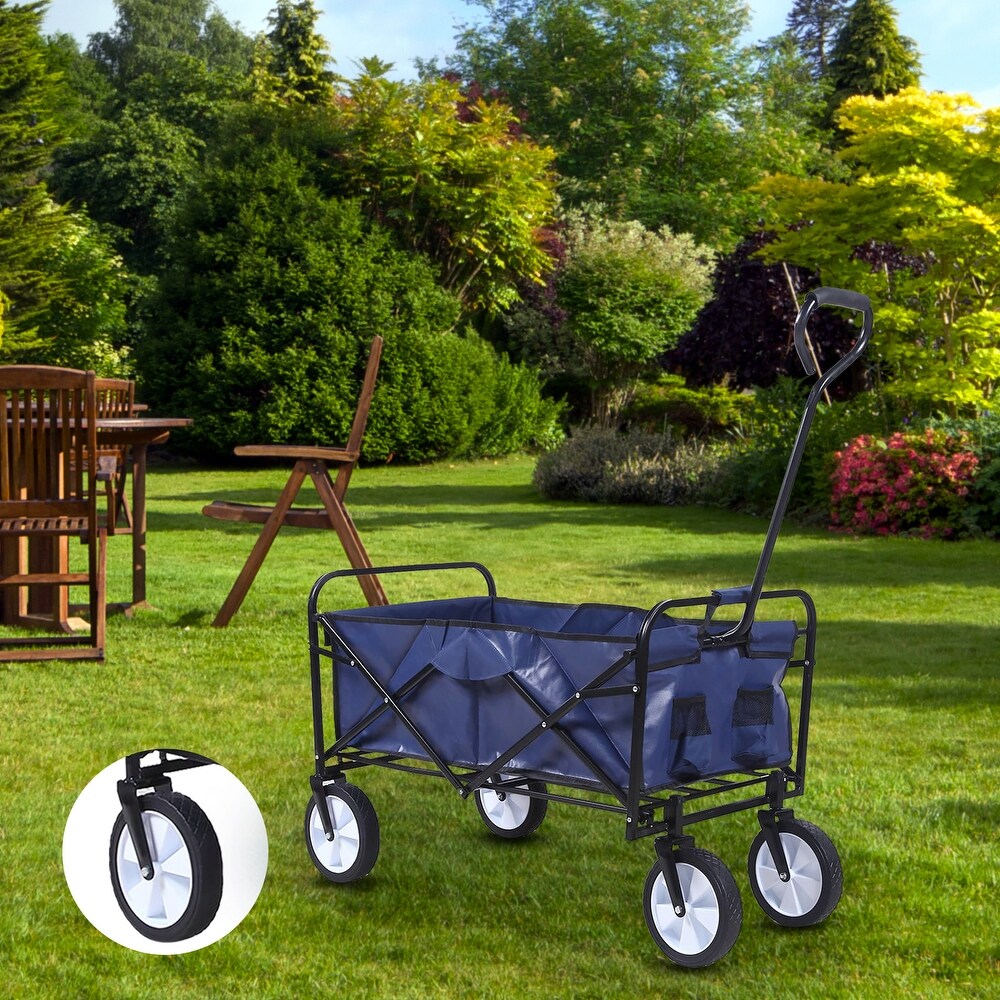 Foldable Utility Wagons Folding Cart 200 lbs Capacity for Outdoor Use