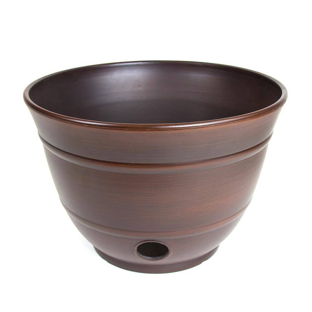 LIBERTY GARDEN Banded High Density Resin Hose Holder Pot with Drainage LBG-1924