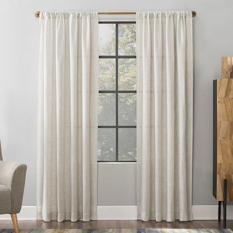 Scott Living 1-panel Wallis Crosshatch Slub Textured Sheer Window Curtain