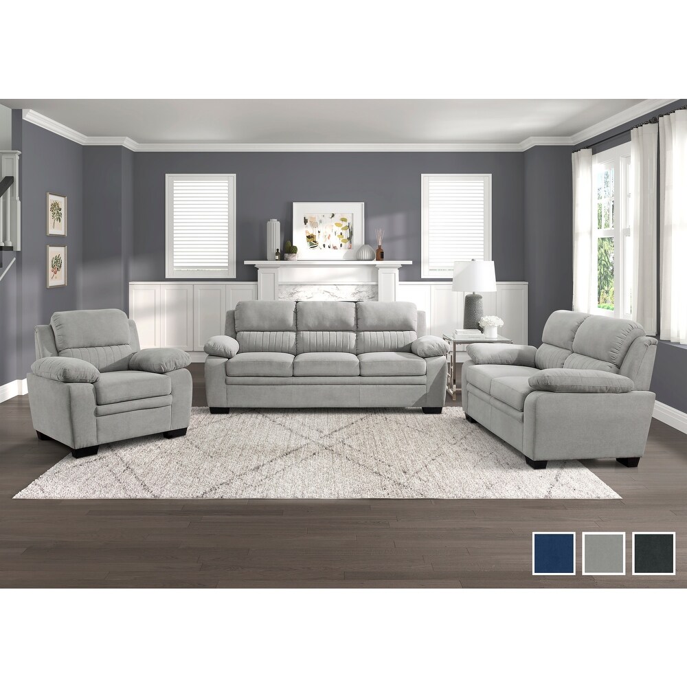 Onofre 3 Piece Fabric Living Room Sofa Set