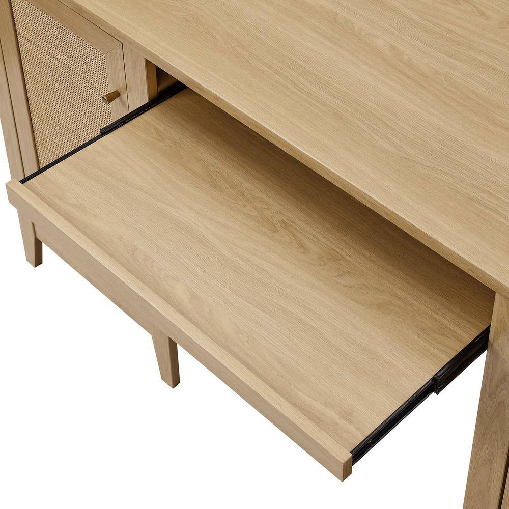 MODWAY Soma 63 in. Rectangle in Oak Office Desk EEI-6117-OAK