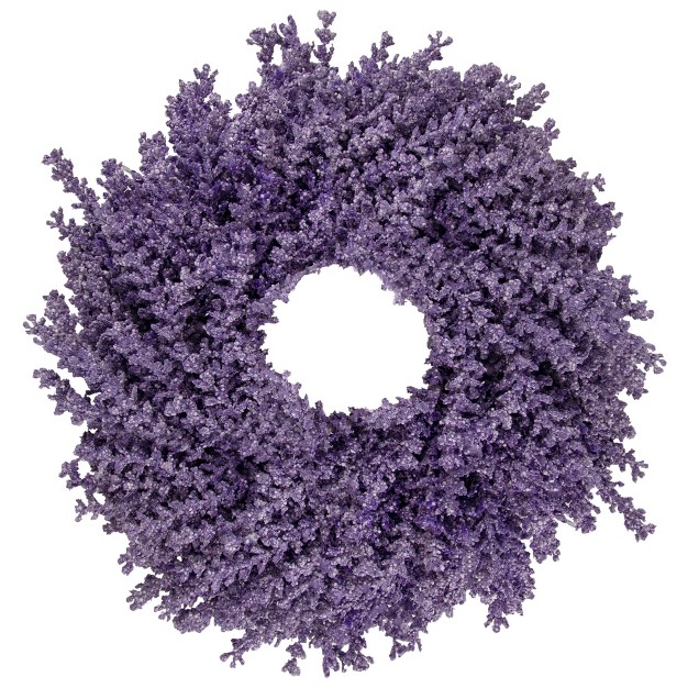 Northlight Purple Lavender Artificial Floral Spring Wreath 15 inch Unlit