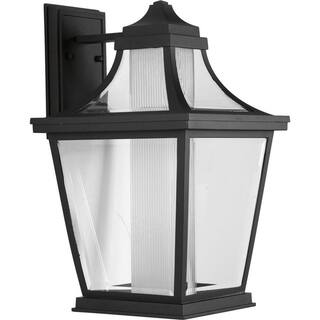 Progress Lighting Endorse LED Collection 1-Light Textured Black Clear Glass New Traditional Outdoor Large Wall Lantern Light P6058-3130K9