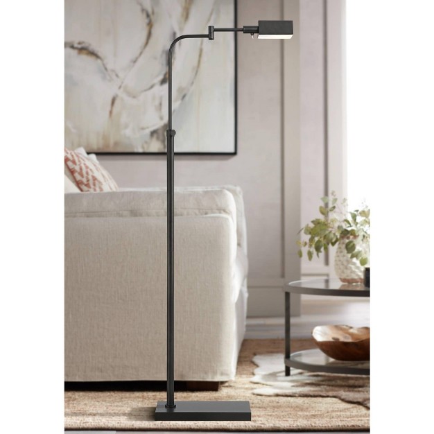 Tall Dark Bronze Adjustable Swing Arm Metal Shade For Living Room Reading Bedroom