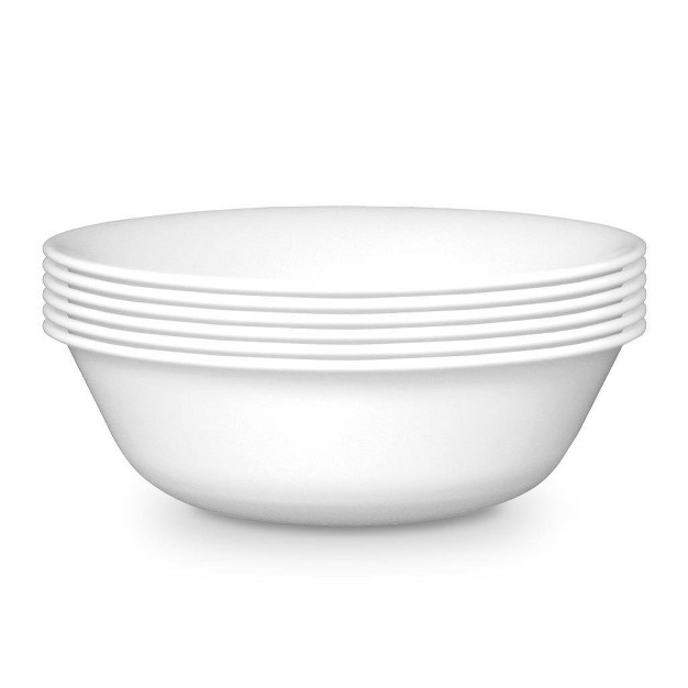 Corelle 6pk Livingware Super Soup And Cereal 18oz Bowl Winter Frost White