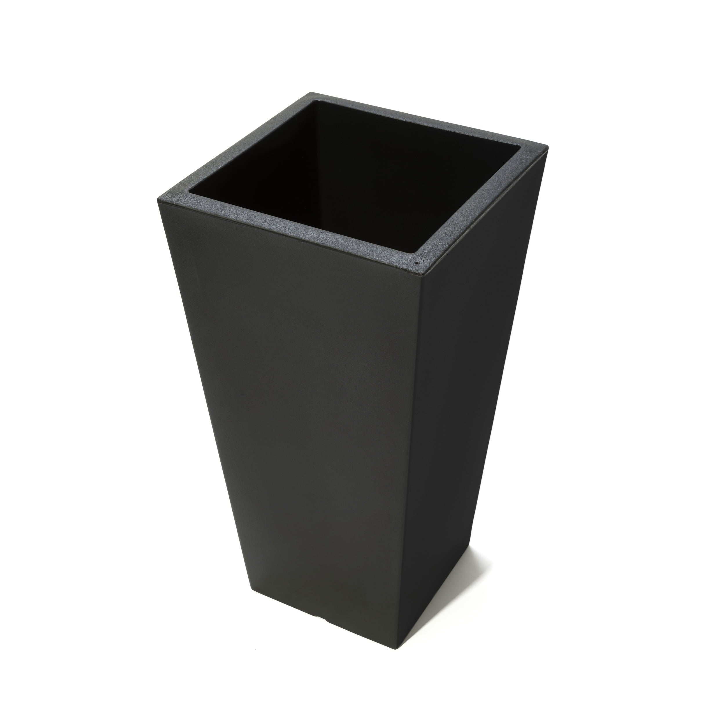 Step2 Tremont Plastic Black Square Planter 15" W x 15" D x 28" H Pot