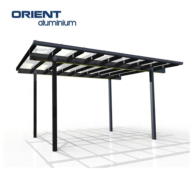 New Design Carport Structure Solar System Carport Pergola Outdoor Sunshade Aluminium Pergola