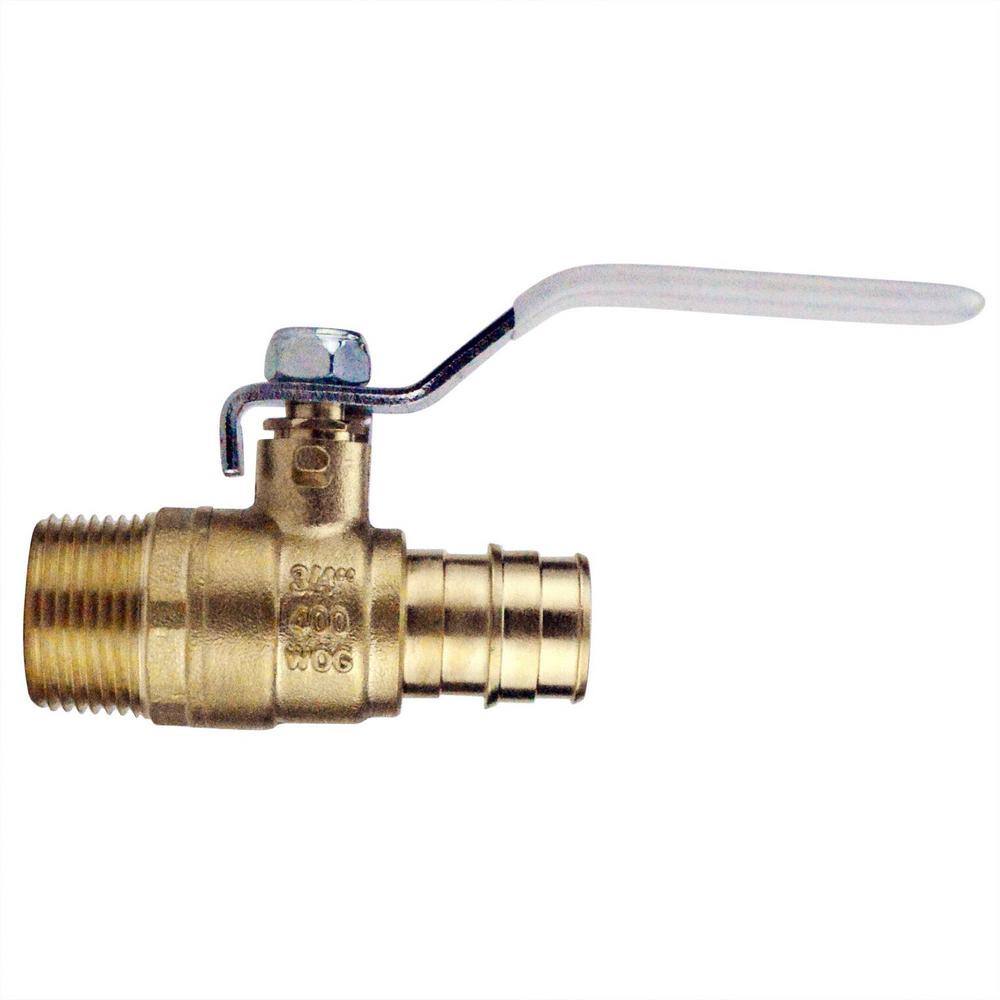 Apollo 34 in. Brass PEX-A Barb x 34 in. Male Pipe Thread Ball Valve EPXV34M