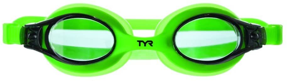 TYR Swimple Kids Youth Swim Goggles Smoke/Green UV Anti-Fog Protection Swimming Pool Training Sports - WLM8 90072