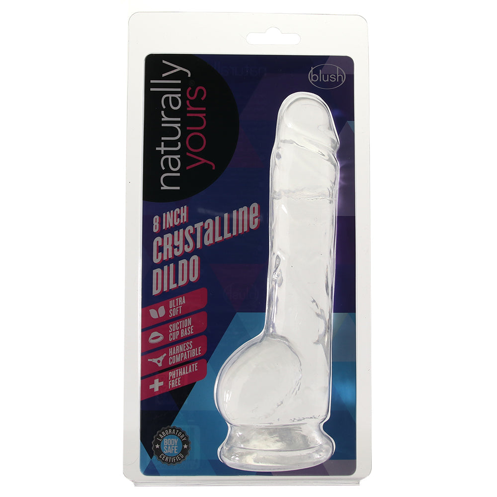 Naturally Yours 8 Inch Crystalline Dildo in Clear