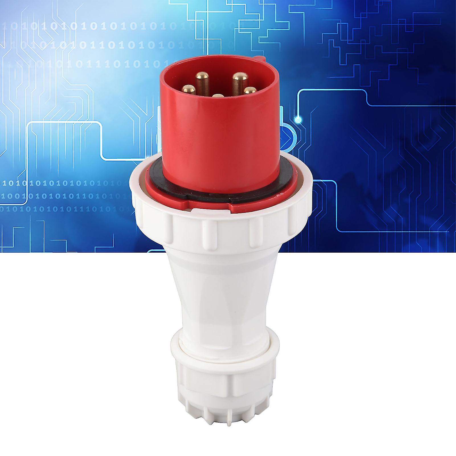 Industrial Socket CEE Aviation Connector IP67 Waterproof 5PIN 63A 220‑415V Red for Outdoor