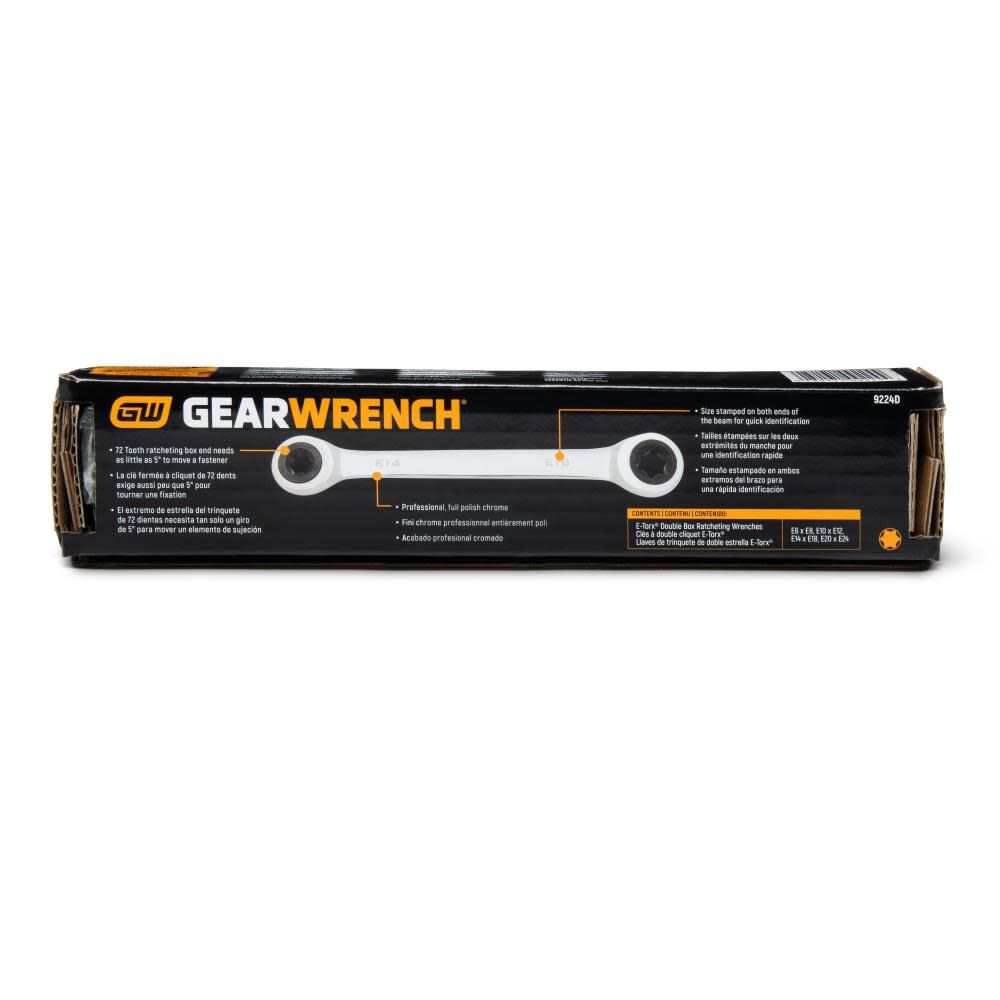 GEARWRENCH 4 Pc E-Torx Double Box Ratcheting Wrench Set 9224D from GEARWRENCH