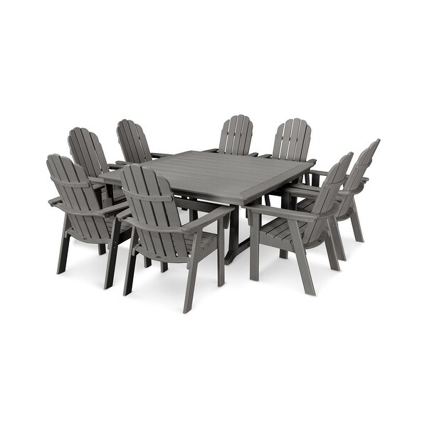 POLYWOOD Vineyard Adirondack 9Piece Nautical Trestle Dining Set