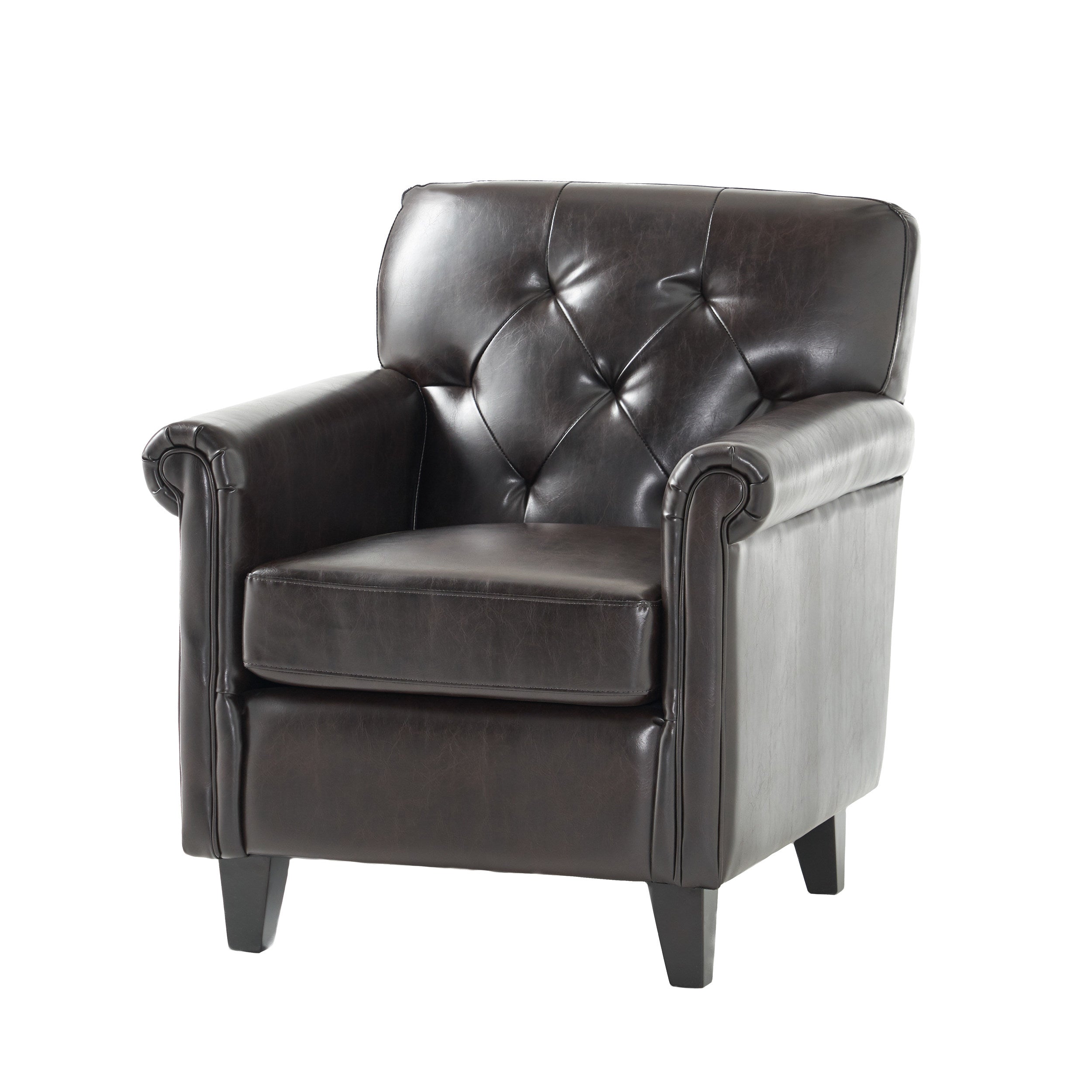 Teague Tufted Rolled Arm Club Chair